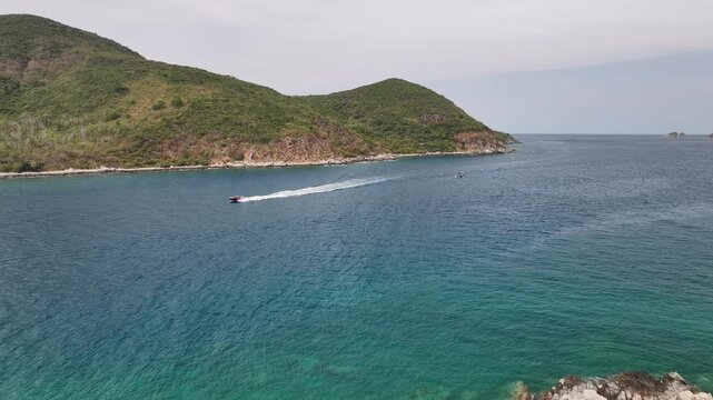Aerial view of Hon Mun island in Nha Trang, Vietnam
