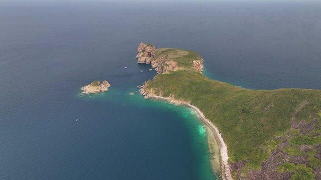 Aerial view of Hon Mun island in Nha Trang, Vietnam