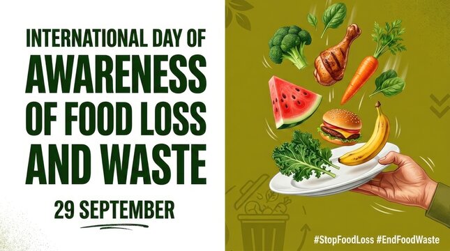 International day of awareness of food loss and waste 29 september poster