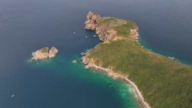 Aerial view of Hon Mun island in Nha Trang, Vietnam