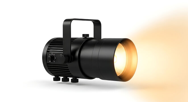 Studio spotlight with bright focused light beam