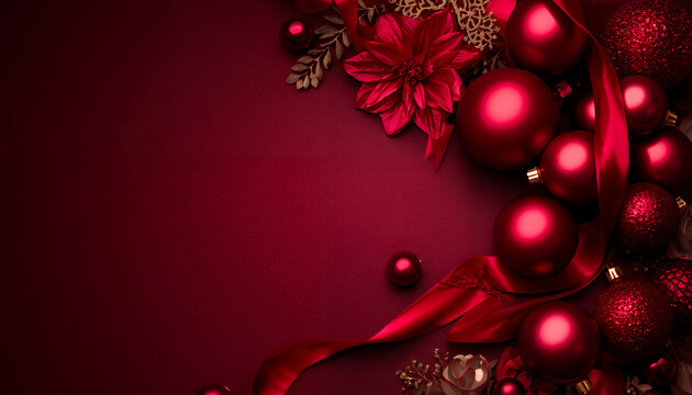 An elegant German-style greeting for a ruby wedding anniversary (40 years); featuring ornaments and ribbons in deep ruby red tones, set against a rich, luxurious palette of dark red and gold.