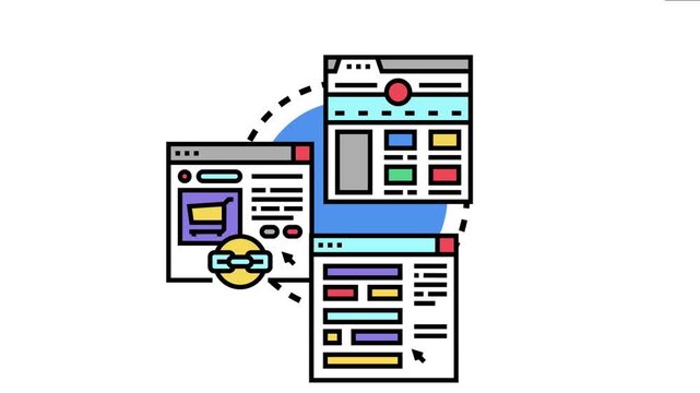 Web pages interconnected. a structured process of developing. Designing. And linking different components for a comprehensive online presence