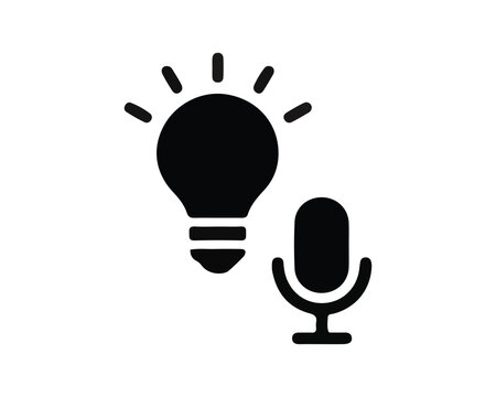 Voice activation light bulb icon representing creative idea generation
