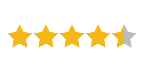 Fototapeta premium Golden Four and Half Star Rating Icon for Customer Reviews and Feedback