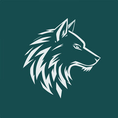 Obraz premium Elegant white wolf head profile outline vector