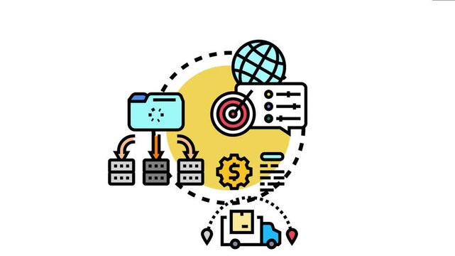 Global supply chain management controlling distribution of products from a centralized database, optimizing inventory and achieving efficient delivery for modern business logistics