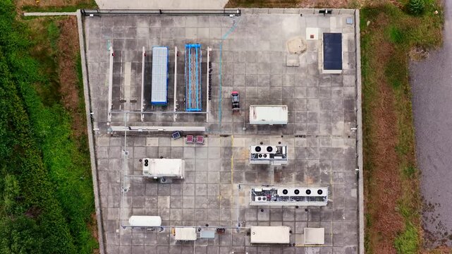 Aerial view of Green Hydrogen Facility in Oosterwolde Netherlands developed to convert solar power into green hydrogen and reduce grid congestion.