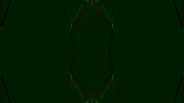 Abstract symmetrical green pattern with geometric lines and shapes