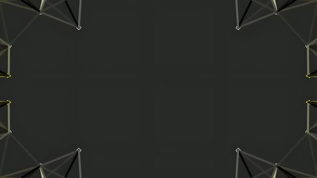 Abstract geometric 3D design with triangular shapes and dark background