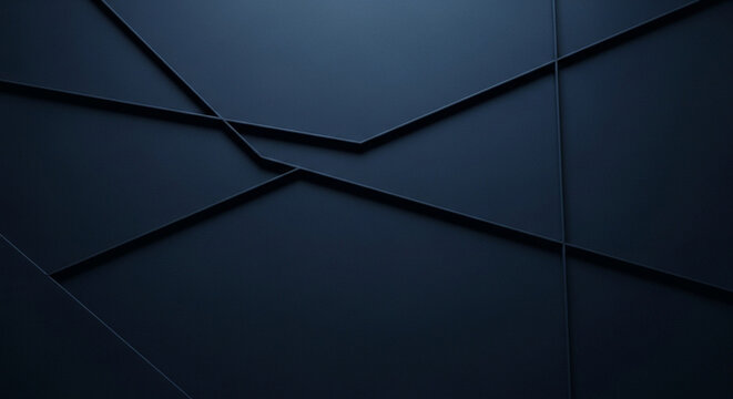 Abstract dark blue background with intersecting geometric lines and minimalist composition