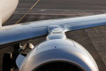 Part of an aircraft wing with a turbine. © Ян Кашенко