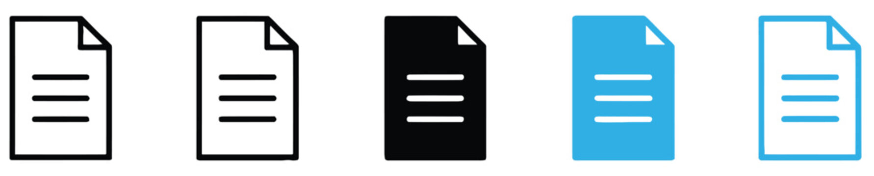 Document file icon featuring text page symbol for paper, reports, forms, articles, records, and document management interface design