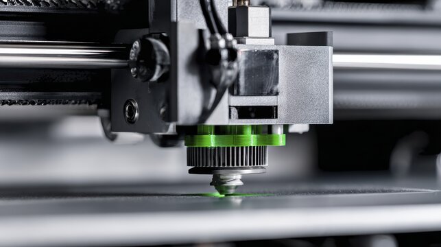 High-tech laser engraving machine in action cutting metal with precision