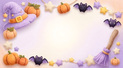 Fototapeta premium Magical Furry Halloween Banner