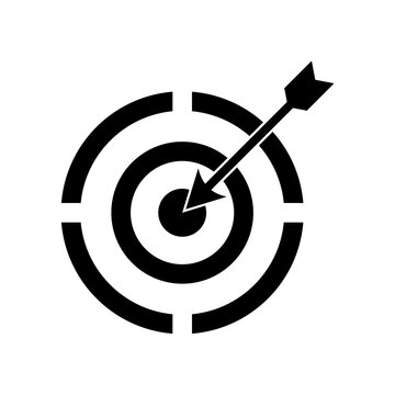Black target icon with arrow hitting bullseye transparent PNG