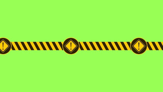 An animated warning border featuring an icon that scales up and down. Suitable for applications related to traffic, safety, construction, and warnings.