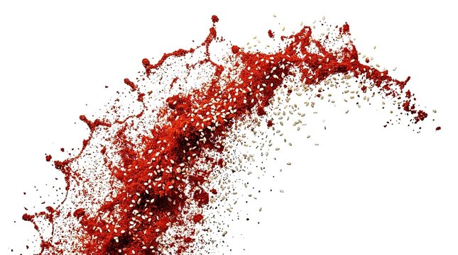 Red Spice Powder and Seeds Explosion