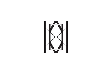 Naklejka premium Abstract Geometric Square Monogram Logo Vector Template