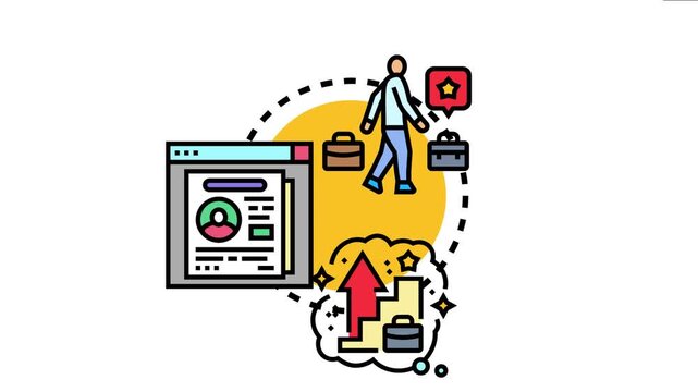 Person a journey of professional identity development, advancing through career stages, and managing personal resume information to achieve success