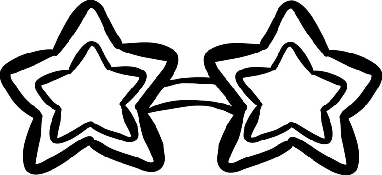 Fun Star Shaped Sunglasses Illustration