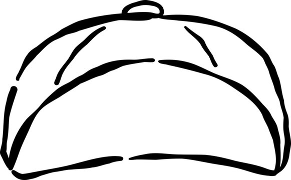 Hand drawn Baseball Cap Outline Decorative Illustration