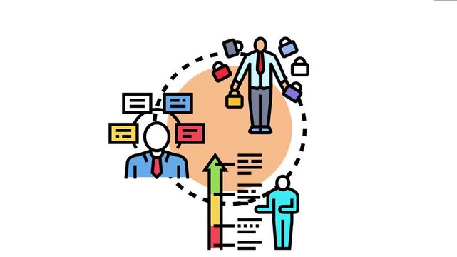 Businessmen planning a career roadmap, managing multiple tasks and responsibilities, creating a strategy for professional development, and achieving business growth