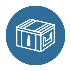 Naklejka premium Vector line icon of a crate with bullet