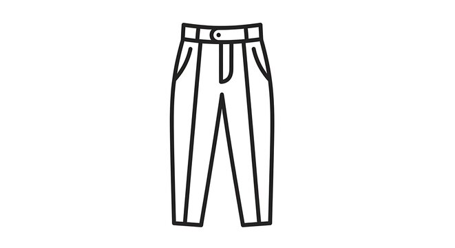 Black line art illustration of pants with belt loops.