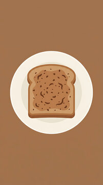 Slice of bread with chocolate sprinkles on a white plate