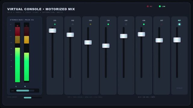 Modern minimalist video editing interface with colorful waveform and timeline controls
