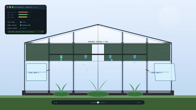 Modern industrial warehouse exterior with sleek metal panels and clear glass windows