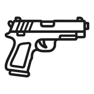 Black outline icon of a pistol gun