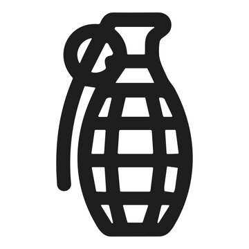 Black grenade icon with grid pattern isolated on white background