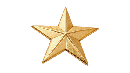Shiny golden metallic star decorative holiday prop ornament isolated on transparent background © Hanna