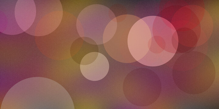 Abstract bokeh circles overlapping on textured gradient background in muted brown purple and red tones for design.