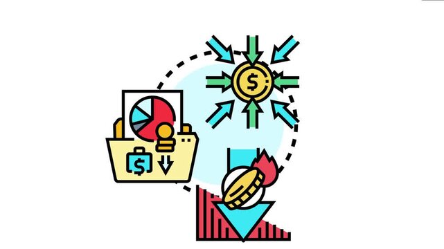 Financial report money inflow and outflow, analyzing liquidity, profit, loss, and budgeting, showing a conceptual visualization of economic management and business strategy