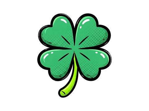 Green four leaf clover symbol