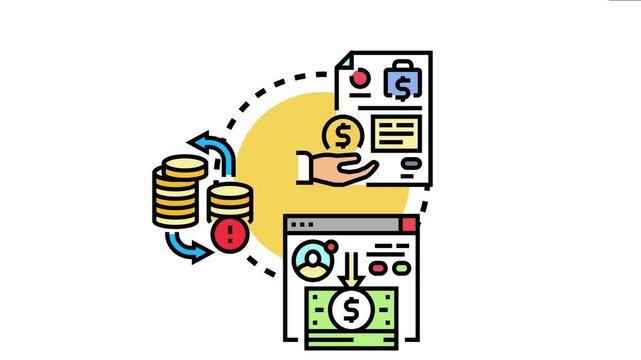 Cash inflow operations diagram visualizing financial transactions, money movement, and income generation within a commercial enterprise or business management system