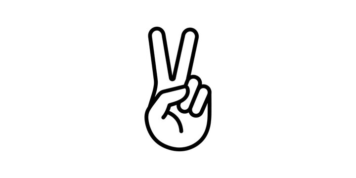Victory sign hand gesture isolated for communication and positive expression.