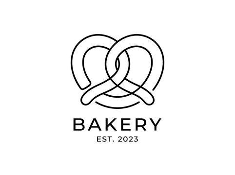 Bakery logo with pretzel icon and text