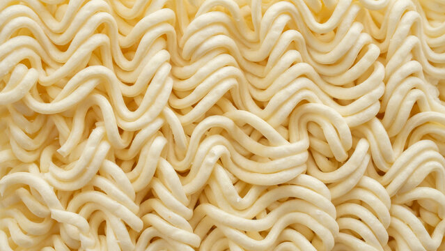 dry instant noodles texture background close up