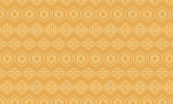 Golden Amber Hexagon Tonal Seamless Vector Pattern for Wallpaper Textile and Packaging