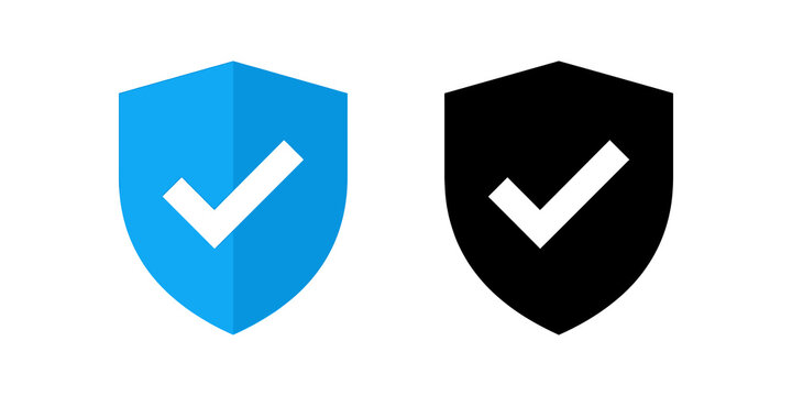 Shield icons with checkmarks representing security and verification.