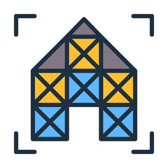 Naklejka premium Structural Design Icon - Lineal Color