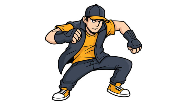 Street Fighter Character Illustration in Action Pose