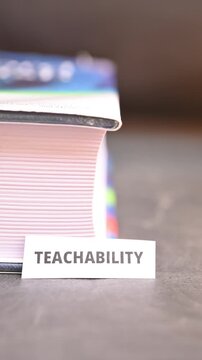 Teachability Word on White Paper Representing Learning Ability and Education Growth