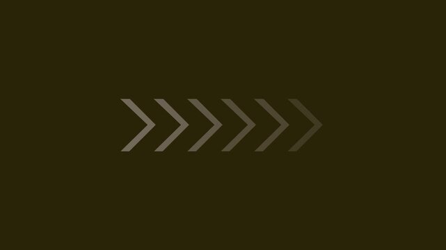 Right-directional white  arrow loop animation.  swipe forward or right pointing solid  Animated arrows for the overlay video layer. blinking arrow navigation on yellow  background ,4k video,, 