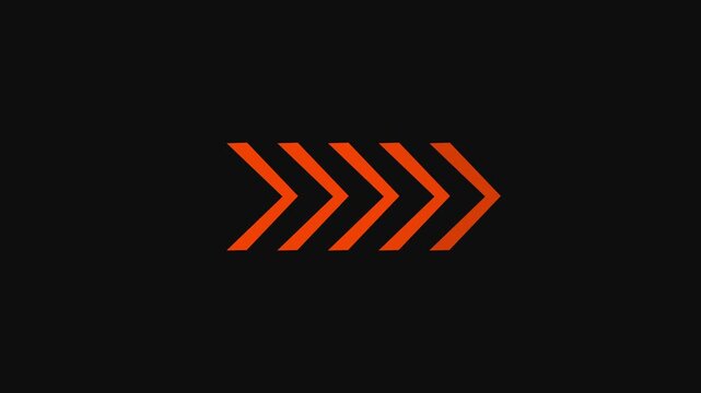 Abstracts ,, reed color  right-directional red arrow loop animation. . Animated arrows  with smooth looping motion  moving right on black background with alpha channel. 4k video,, 