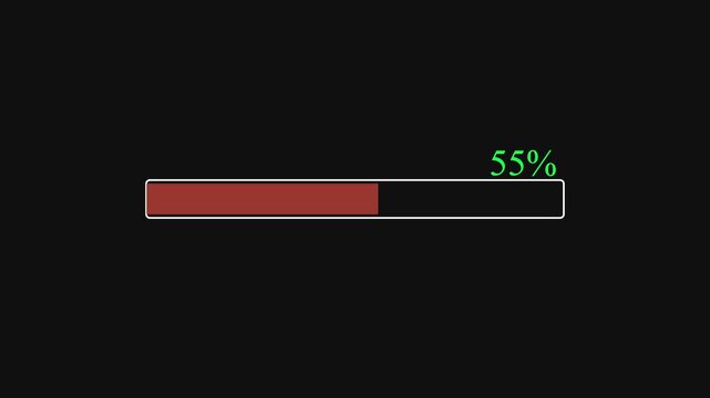 progress bar from 0 to 100% animation  glowing   loading bar animation on black screen percentage Futuristic  animation background 4k 